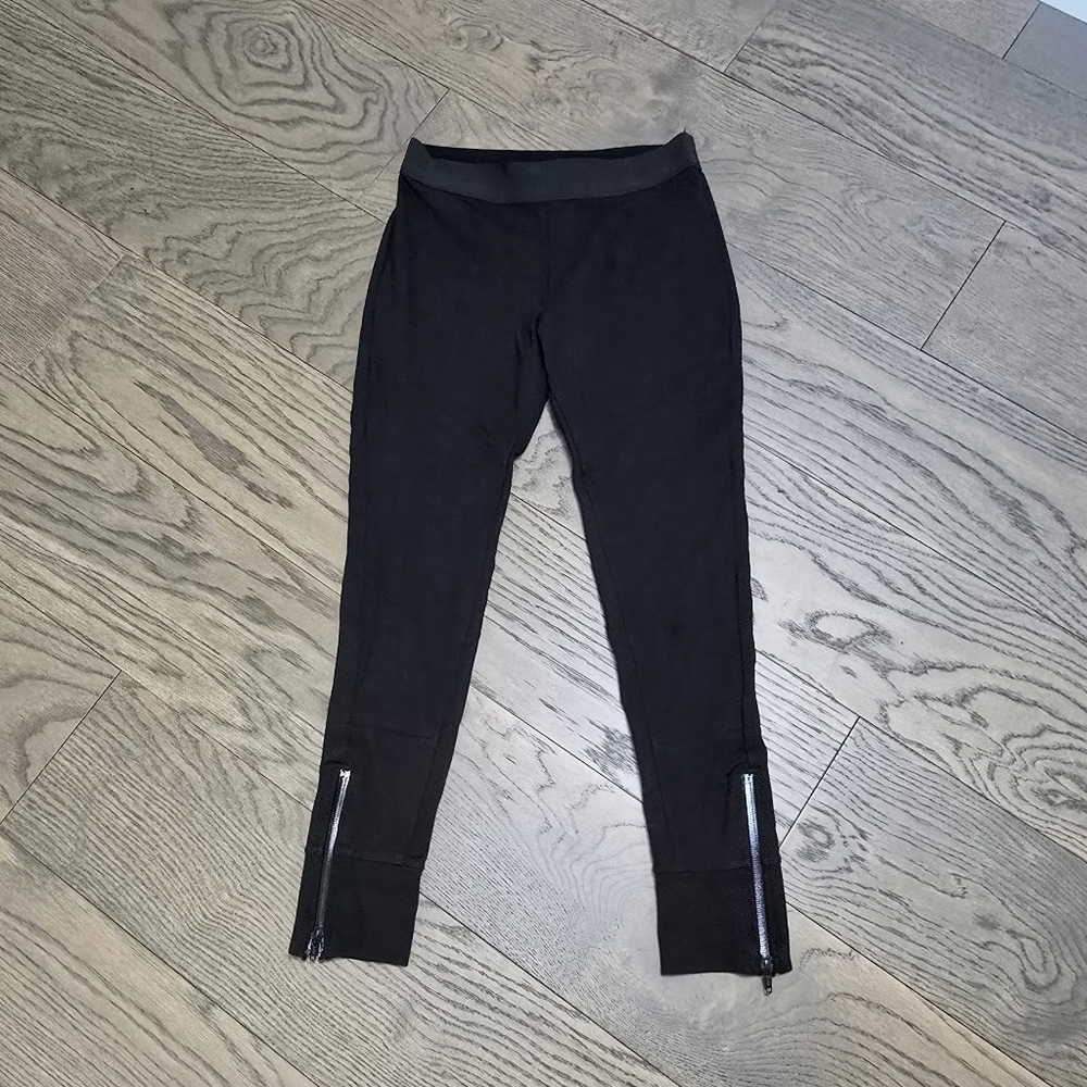 The Kooples Sport Moto Ponte Knit Legging in Black